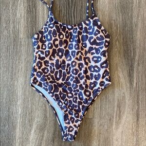SHEIN Brown and Black Leopard Print Bikini